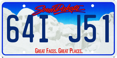 SD license plate 64IJ51