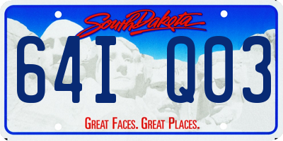 SD license plate 64IQ03