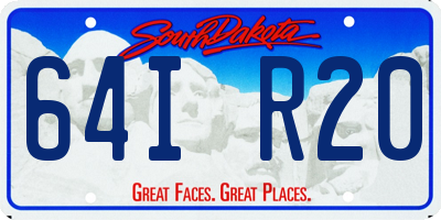 SD license plate 64IR20