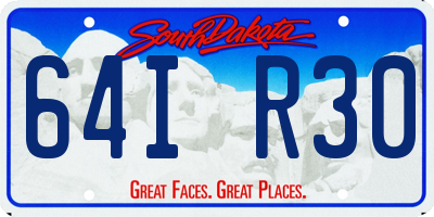 SD license plate 64IR30