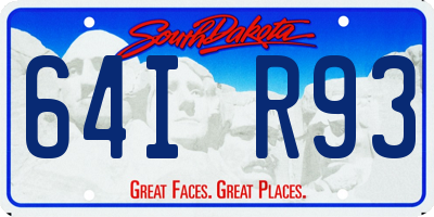 SD license plate 64IR93
