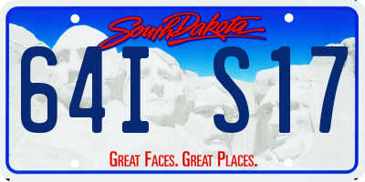 SD license plate 64IS17