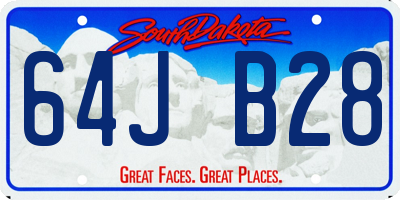 SD license plate 64JB28