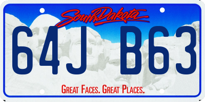SD license plate 64JB63