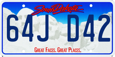SD license plate 64JD42