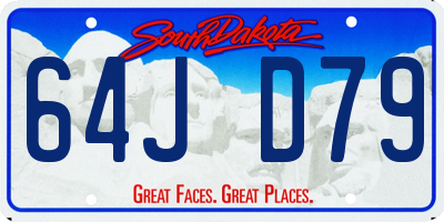 SD license plate 64JD79