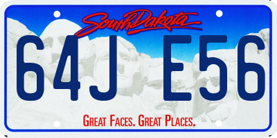 SD license plate 64JE56