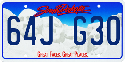 SD license plate 64JG30