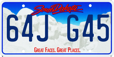 SD license plate 64JG45