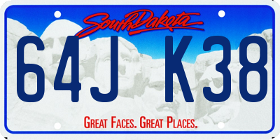 SD license plate 64JK38