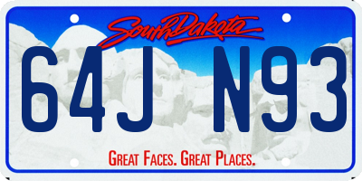 SD license plate 64JN93