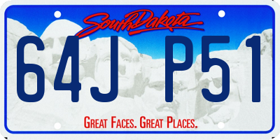 SD license plate 64JP51