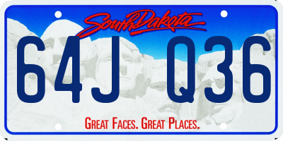 SD license plate 64JQ36