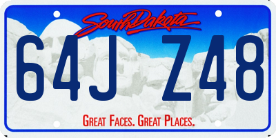 SD license plate 64JZ48