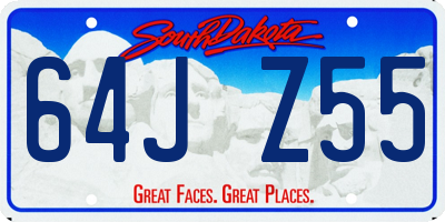 SD license plate 64JZ55