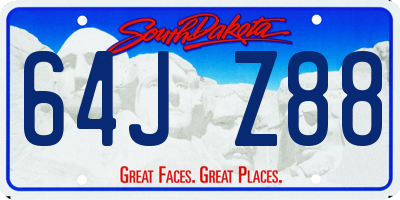 SD license plate 64JZ88