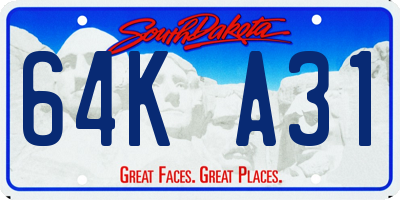 SD license plate 64KA31