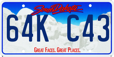 SD license plate 64KC43
