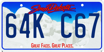SD license plate 64KC67