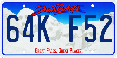 SD license plate 64KF52