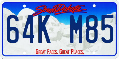 SD license plate 64KM85