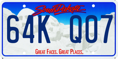 SD license plate 64KQ07