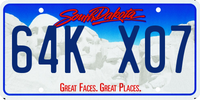 SD license plate 64KX07