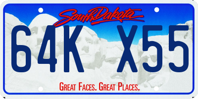 SD license plate 64KX55