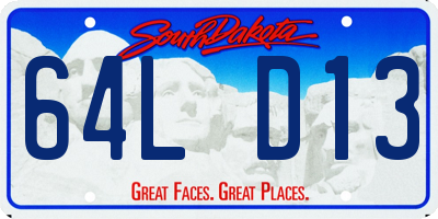 SD license plate 64LD13