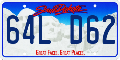 SD license plate 64LD62