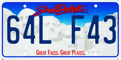 SD license plate 64LF43