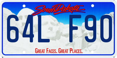 SD license plate 64LF90