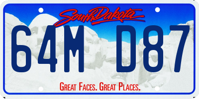 SD license plate 64MD87