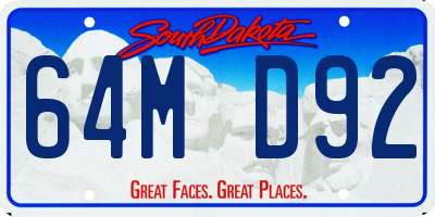 SD license plate 64MD92