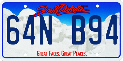 SD license plate 64NB94