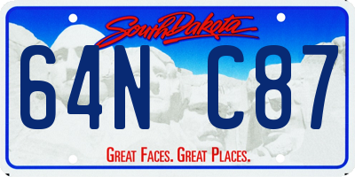 SD license plate 64NC87