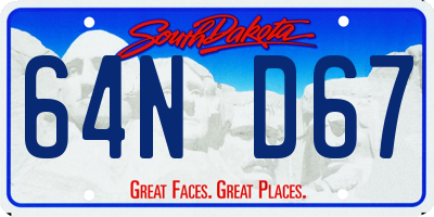SD license plate 64ND67