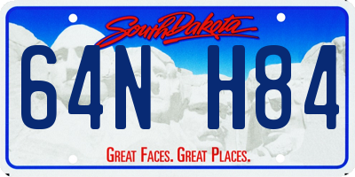 SD license plate 64NH84