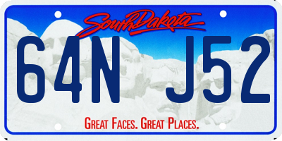 SD license plate 64NJ52