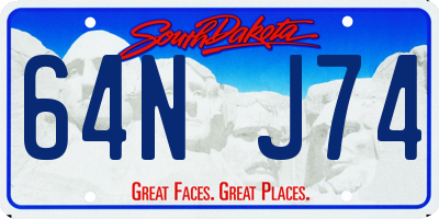SD license plate 64NJ74