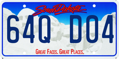 SD license plate 64QD04