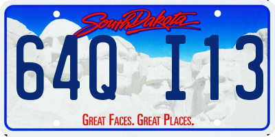 SD license plate 64QI13