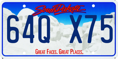 SD license plate 64QX75
