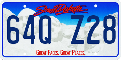 SD license plate 64QZ28