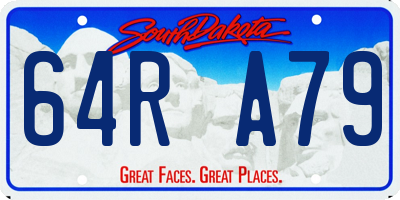 SD license plate 64RA79