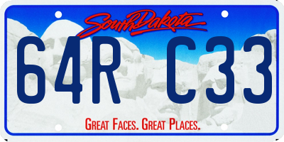 SD license plate 64RC33
