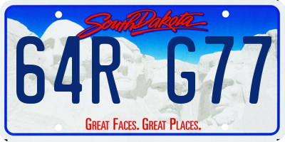 SD license plate 64RG77
