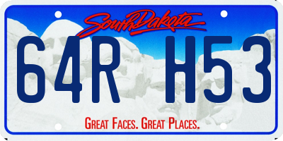 SD license plate 64RH53