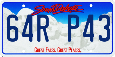 SD license plate 64RP43