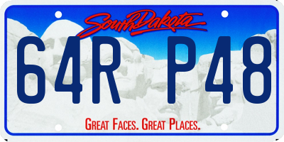 SD license plate 64RP48